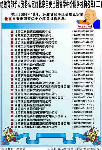自費(fèi)出國留學(xué)中介服務(wù)首選 北京最新合格中介名單出爐